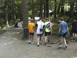 Returning to the bikes at Swallow Falls